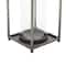 Black Iron Modern Candle Holder Lantern, 16" x 6" x 6"